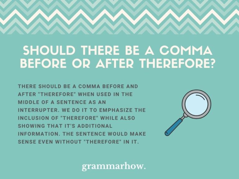 When To Put A Comma After Therefore