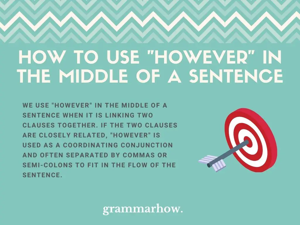 How To Use However In The Middle Of A Sentence