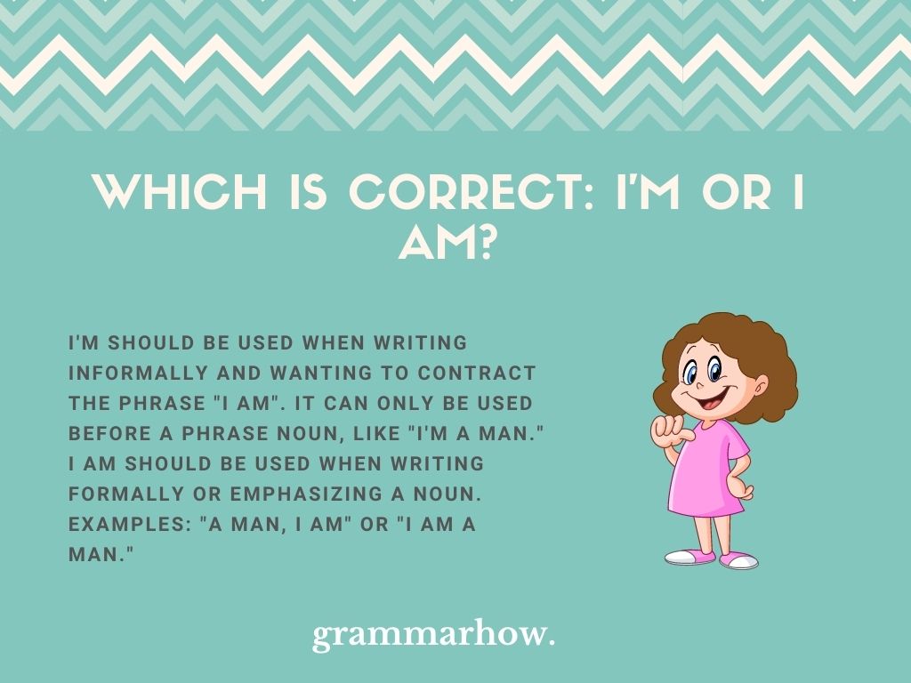 Which Is Correct I'm Or I Am?