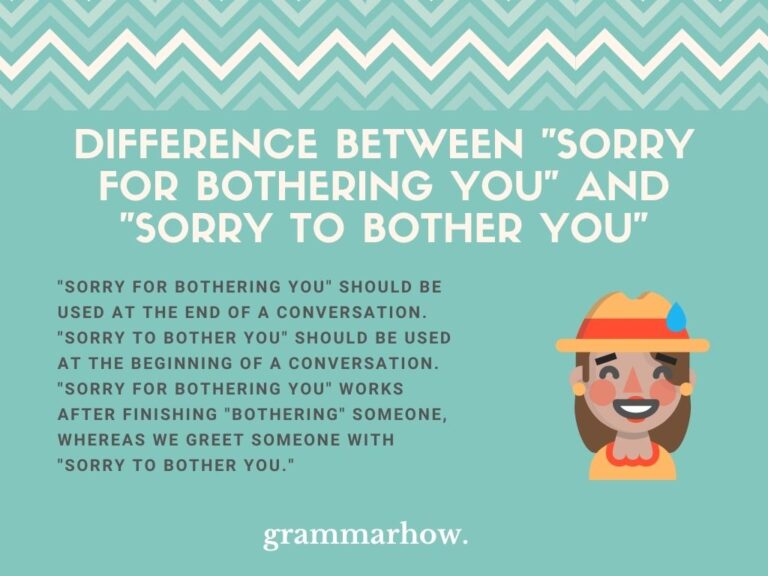 Sorry For Bothering You Vs Sorry To Bother You Meaning Alternatives 