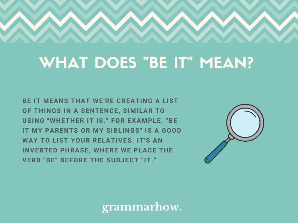 What Does "Be It" Mean?