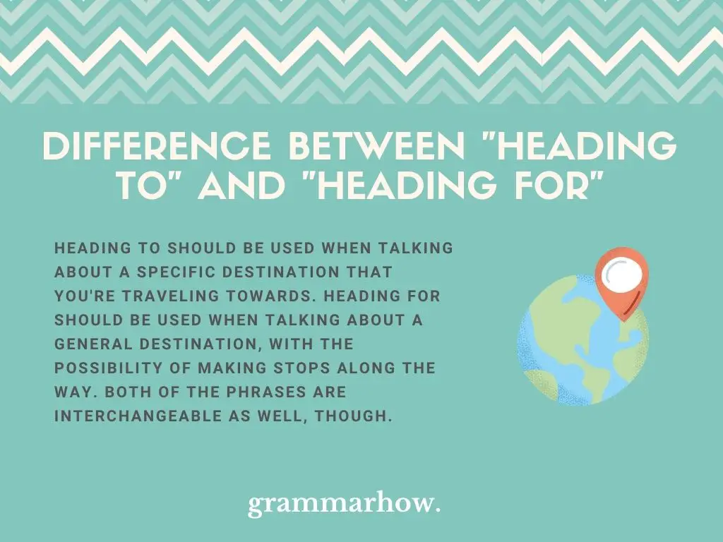 What Is The Difference Between "Heading To" And "Heading For"?