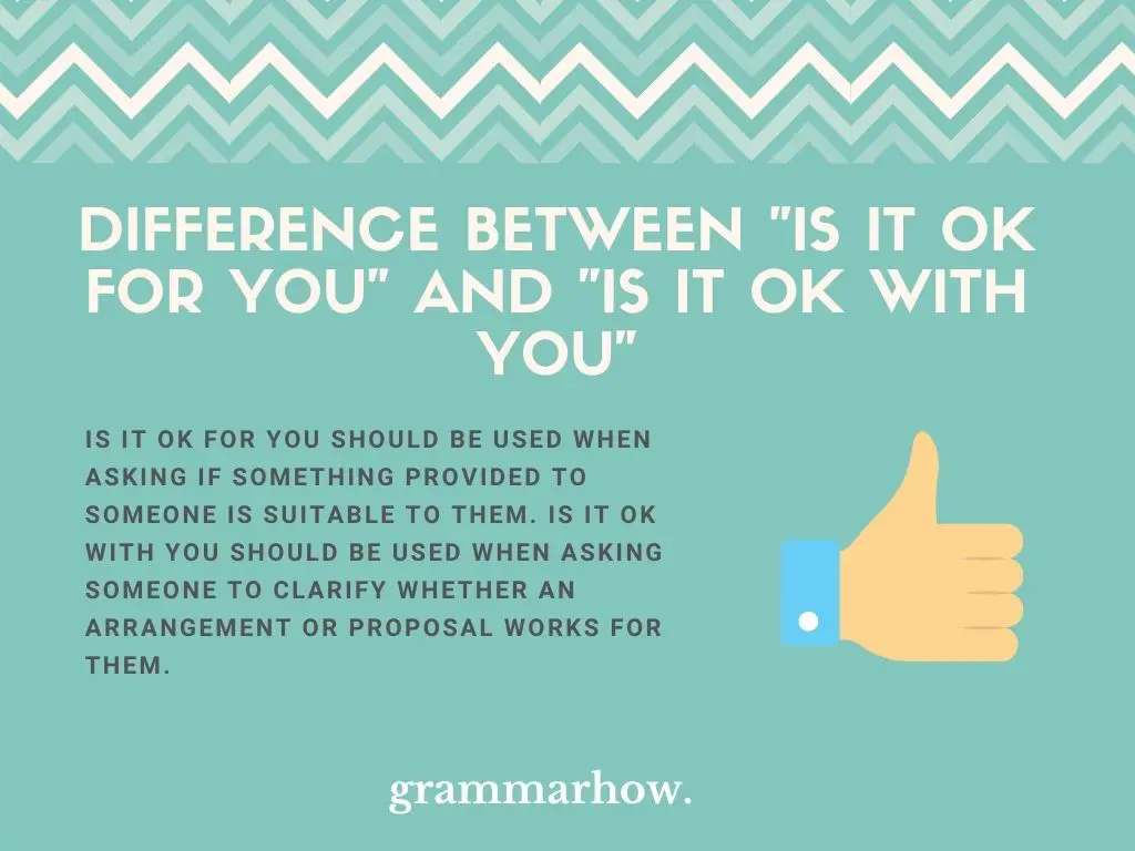What Is The Difference Between "Is It OK For You" And "Is It OK With You"?