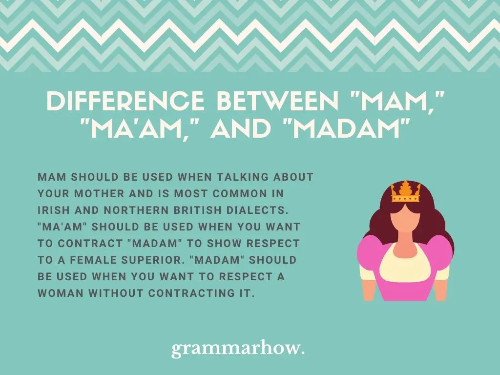 What Is The Difference Between "Mam," "Ma'am," And "Madam"?
