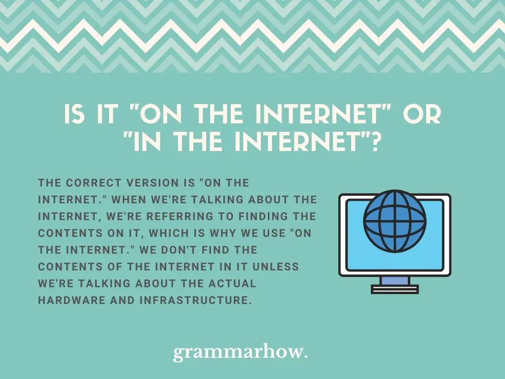 Is It "On The Internet" Or "In The Internet"?
