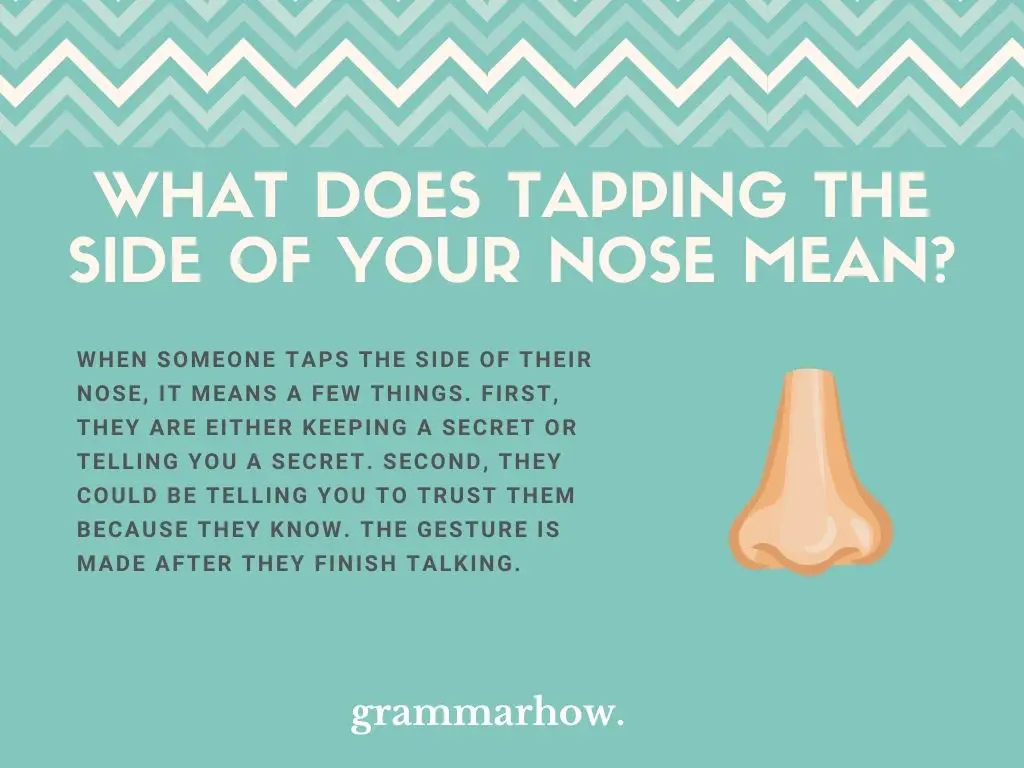 What Does Tapping The Side Of Your Nose Mean?