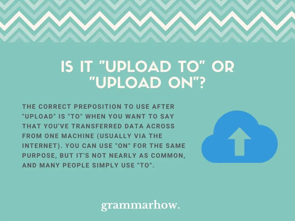 Is It "Upload To" Or "Upload On"?