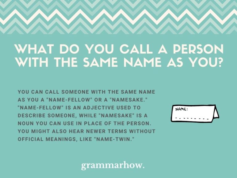 What To Call Someone With The Same Name As You