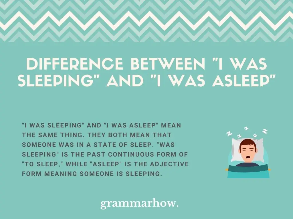 What Is The Difference Between "I Was Sleeping" And "I Was Asleep"?