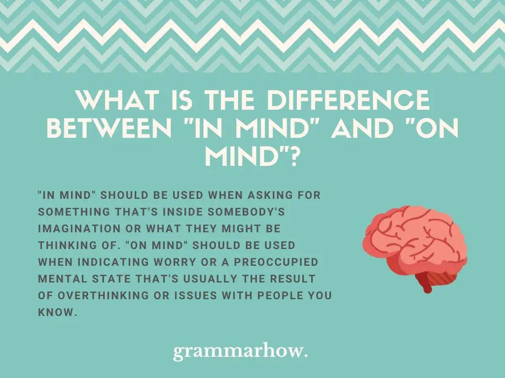 What Is The Difference Between "In Mind" And "On Mind"?