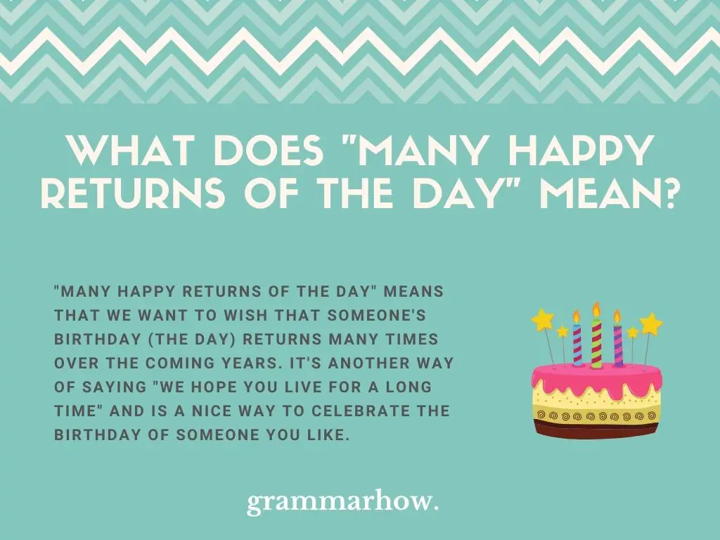 What Does "Many Happy Returns Of The Day" Mean?
