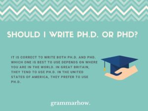 how to write phd or ph.d