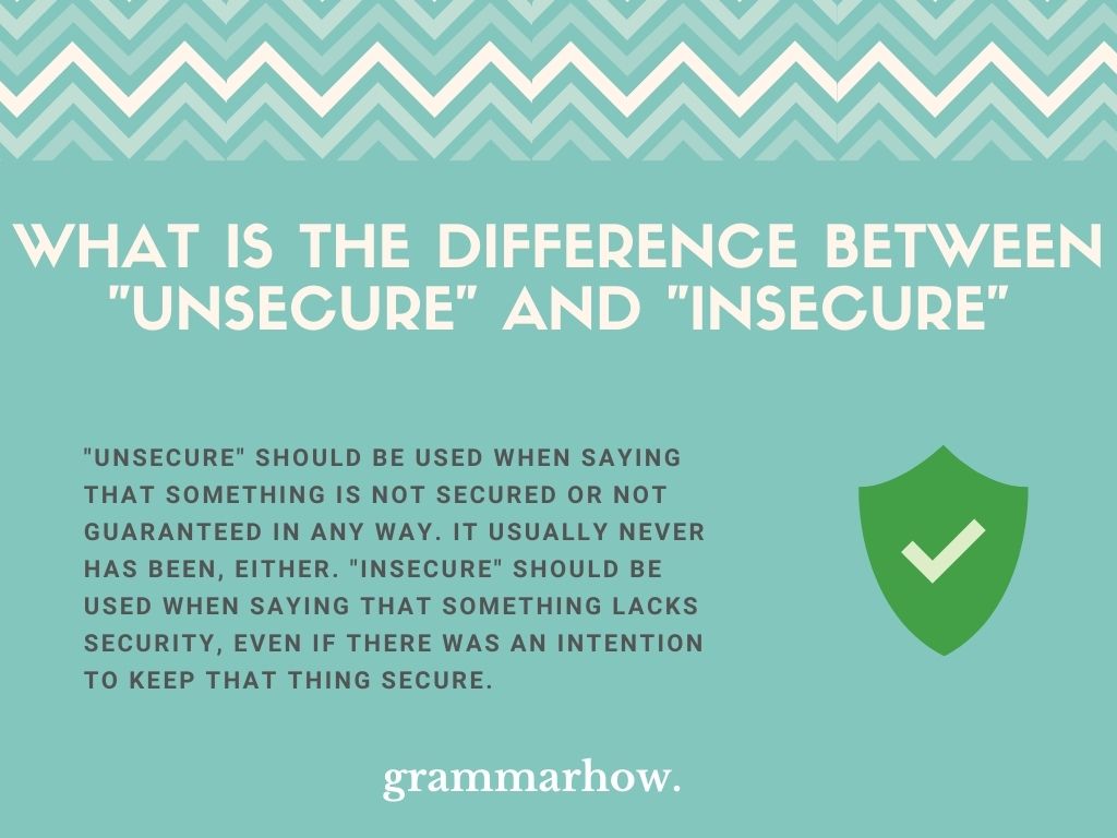 Unsecure Vs Insecure Do They Mean The Same Thing Read This First 