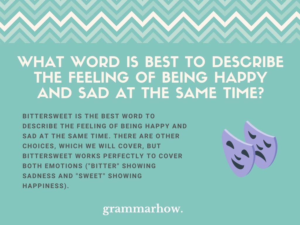 What Word Is Best To Describe The Feeling Of Being Happy And Sad At The Same Time?