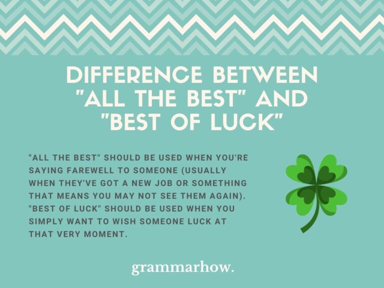 Difference Between All The Best And Best Of Luck In Hindi