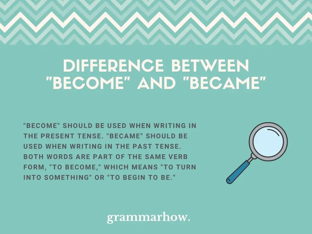 What Is The Difference Between "Become" And "Became"?