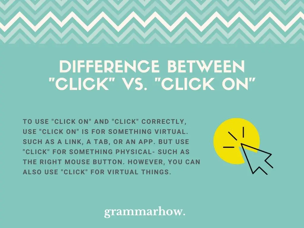 Difference Between "Click" Vs. "Click On”