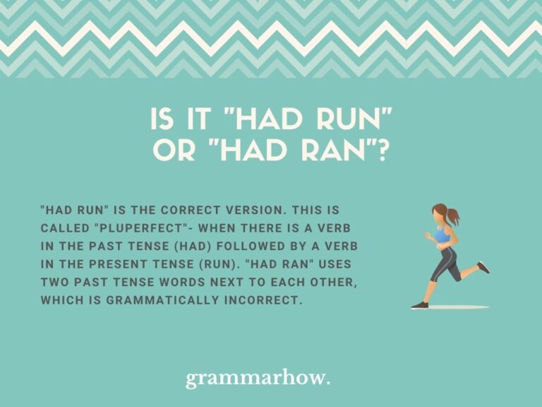 Had Ran Or Had Run