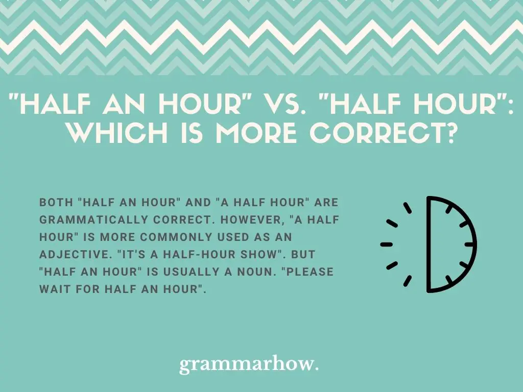 "Half An Hour" vs. "Half Hour": Which Is More Correct?