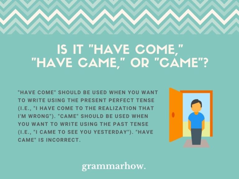  Have Come Or Have Came Or Came Here s The Correct Version