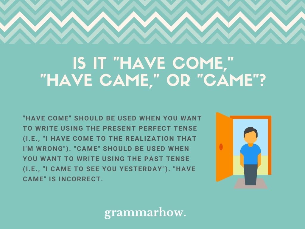  Have Come Or Have Came Or Came Here s The Correct Version
