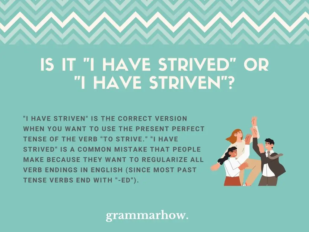 Is It "I Have Strived" Or "I Have Striven"?