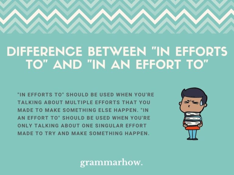 “In Efforts To” vs. “In An Effort To” - Difference & Meaning Explained