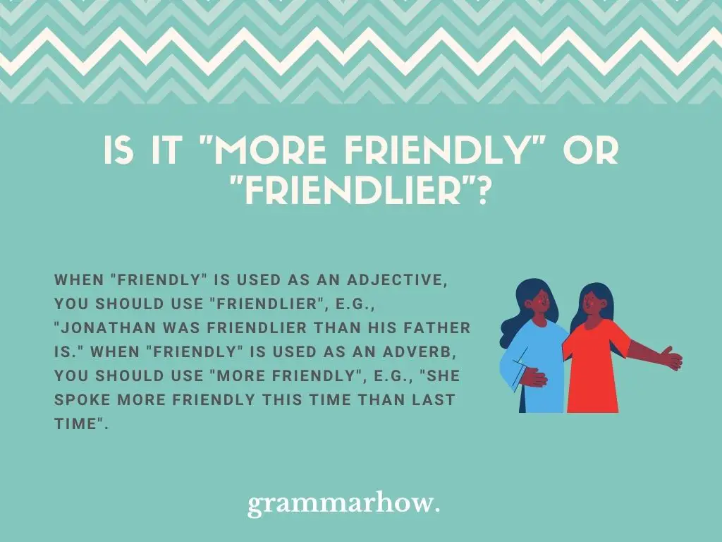 Is It "More Friendly" Or "Friendlier"?