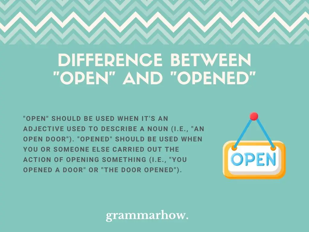 What Is The Difference Between "Open" And "Opened"?