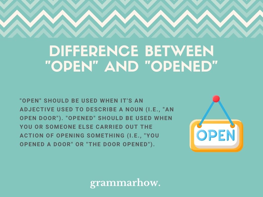 Open vs opened in English