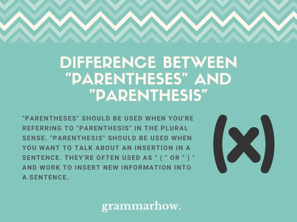 What Is The Difference Between "Parentheses" And "Parenthesis"?
