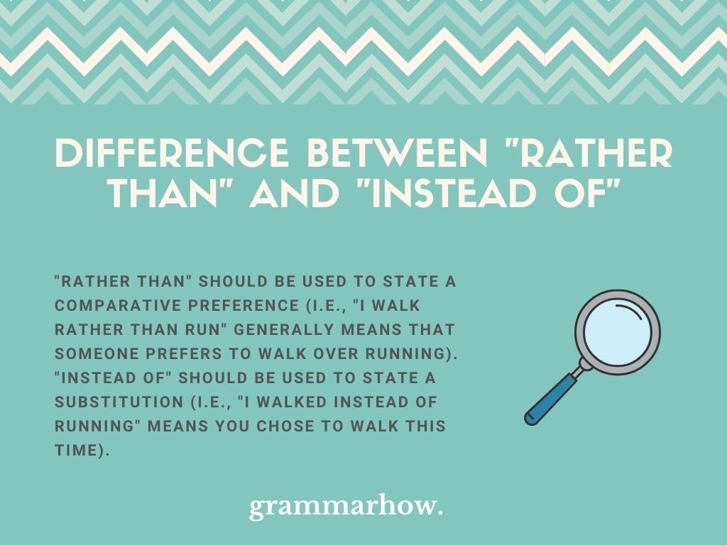 What Is The Difference Between "Rather Than" And "Instead Of"?