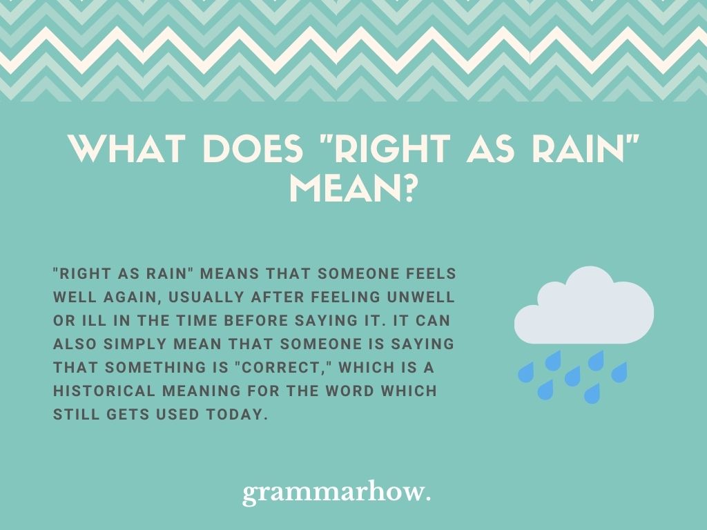 Right As Rain Origin Meaning And Usage Helpful Examples 