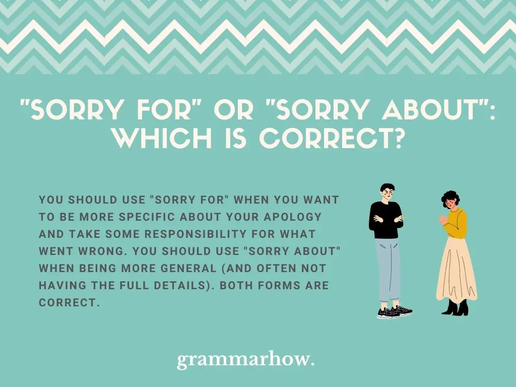 "Sorry For" Or "Sorry About": Which Is Correct?