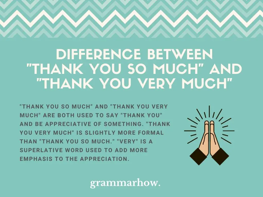 What Is The Difference Between "Thank You So Much" And "Thank You Very Much"?