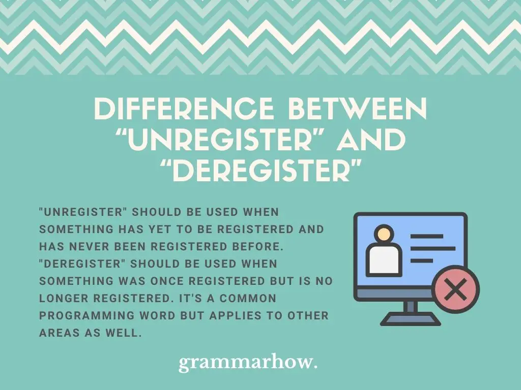 What Is The Difference Between “Unregister” And “Deregister”?