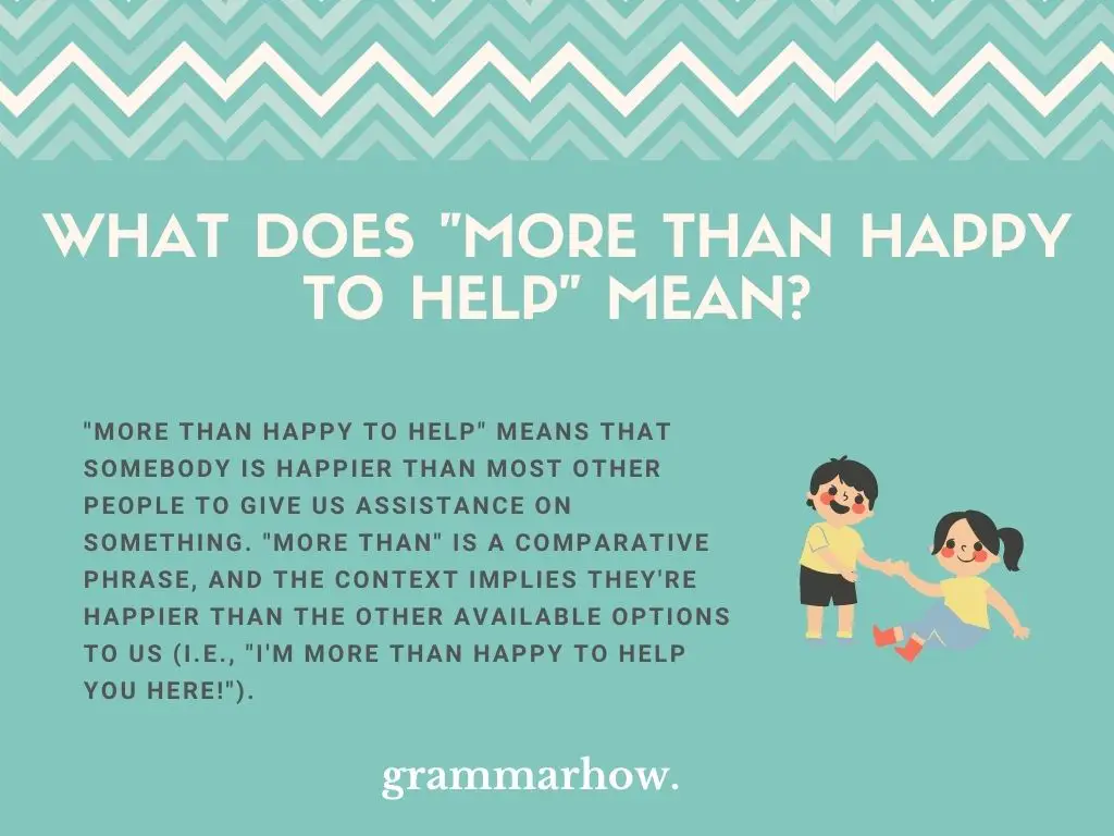 What Does "More Than Happy To Help" Mean?