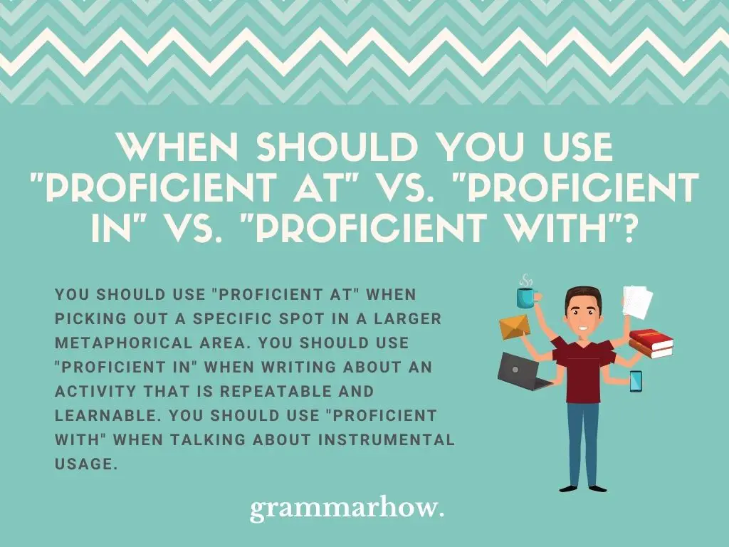 When Should You Use "Proficient At" vs. "Proficient In" vs. "Proficient With"?