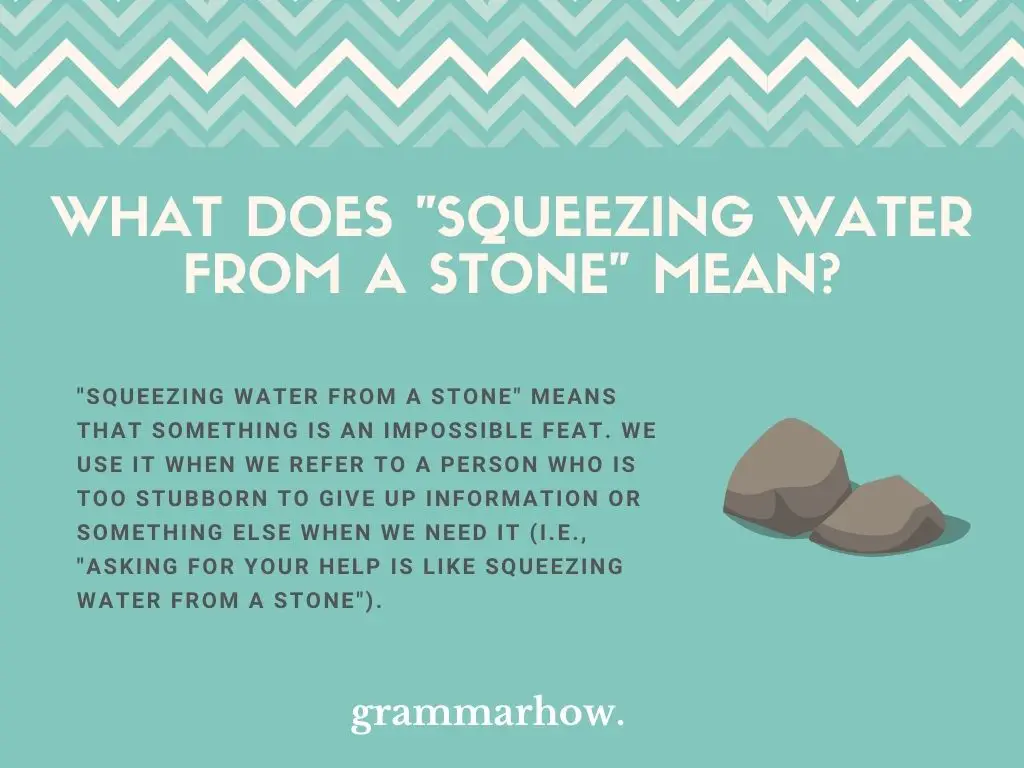 What Does "Squeezing Water From A Stone" Mean?