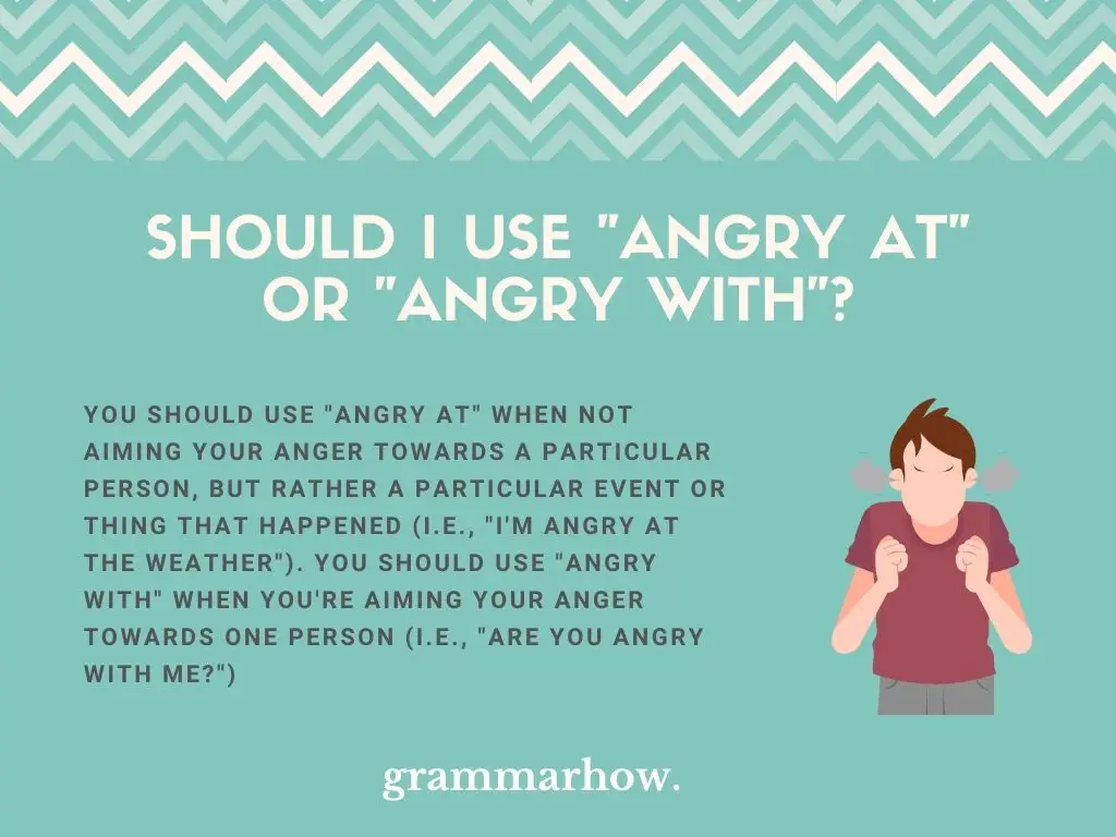 Should I Use "Angry At" Or "Angry With"?