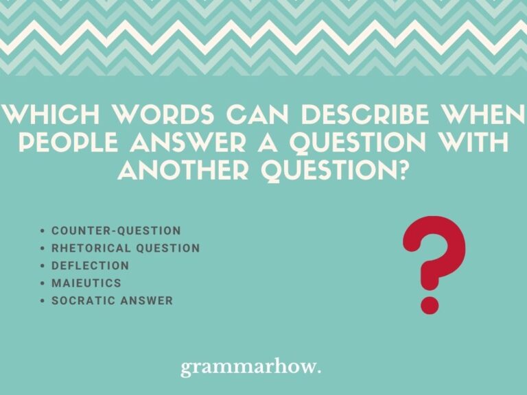 Is Answering A Question With A Question Manipulative
