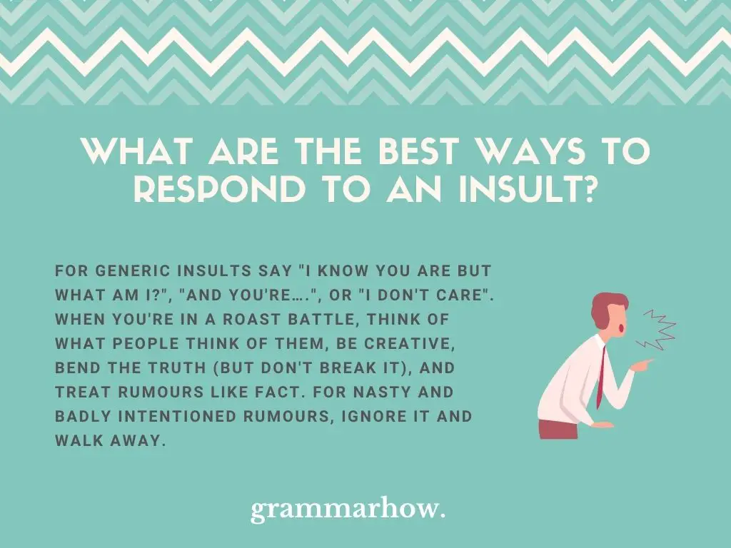 best ways to respond to an insult