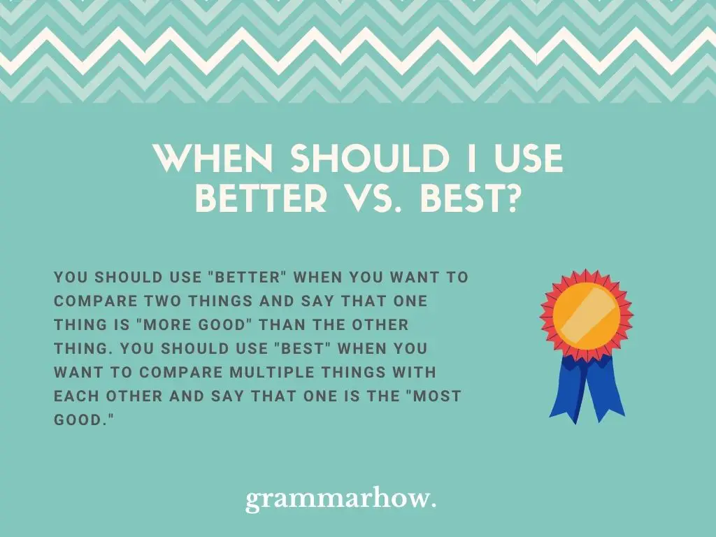 When Should I Use Better Vs. Best?