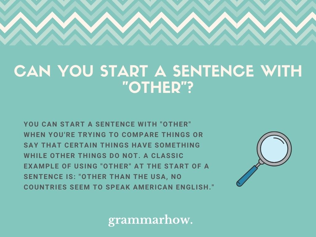 Can You Start A Sentence With "Other"?
