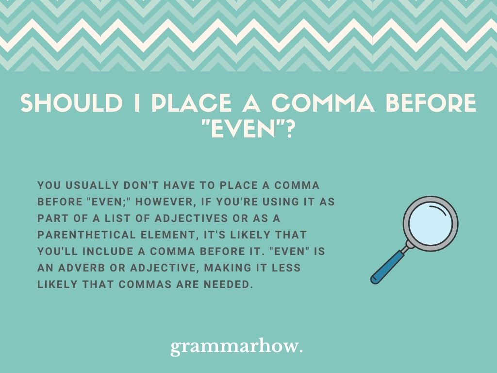 Comma Before Even Though MeaningKosh