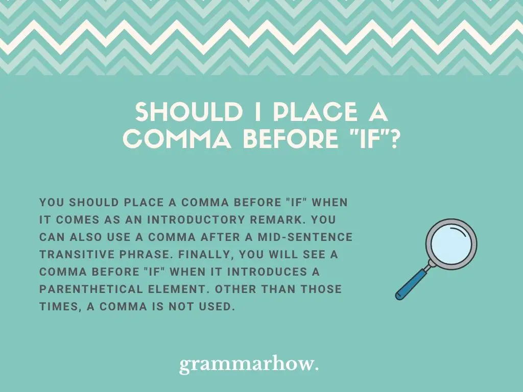 Should I Place A Comma Before "If"?