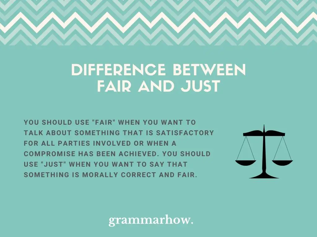What Is The Difference Between Fair And Just?