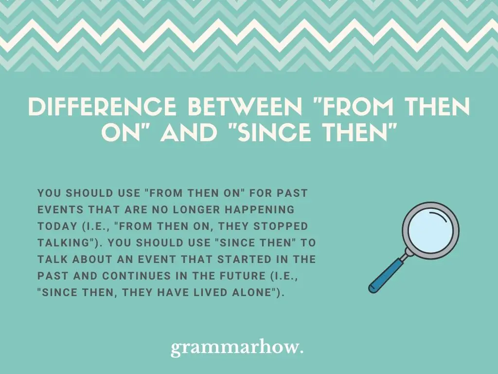 What Is The Difference Between "From Then On" And "Since Then"?