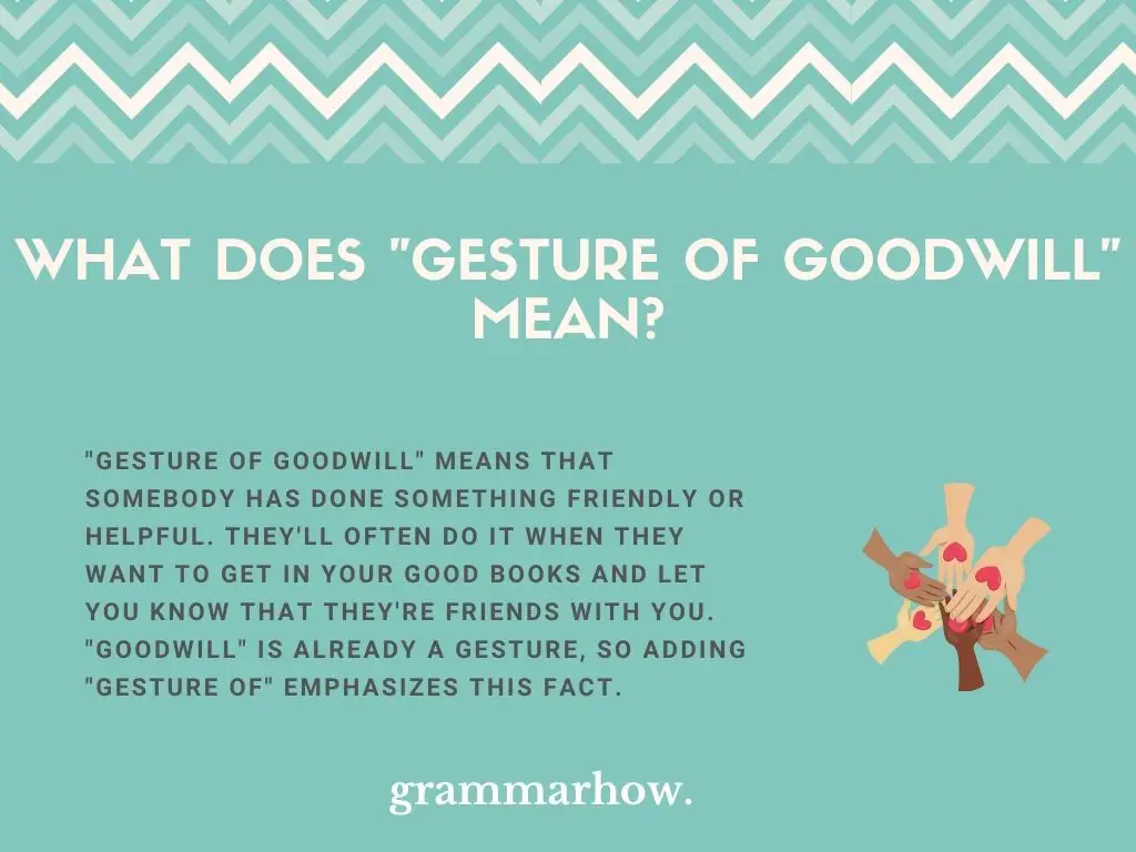 What Does "Gesture Of Goodwill" Mean?