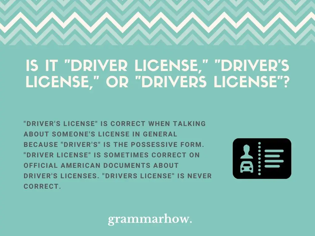 how do you spell driver's license